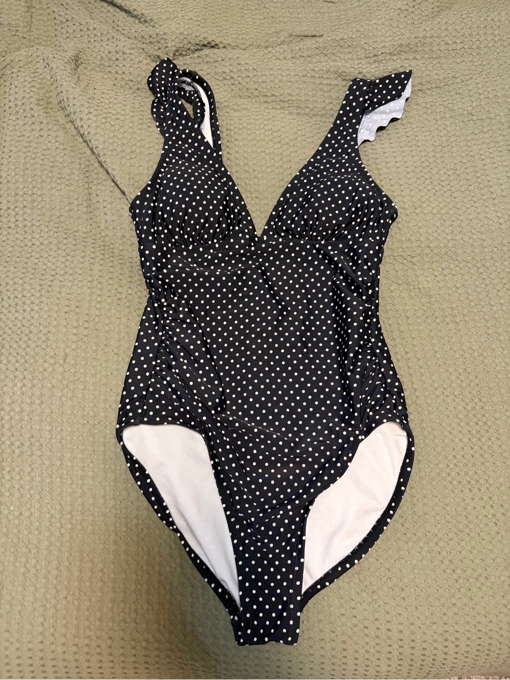 Target Shade & Shore Black Polka Dot One-Piece Swimsuit in Small